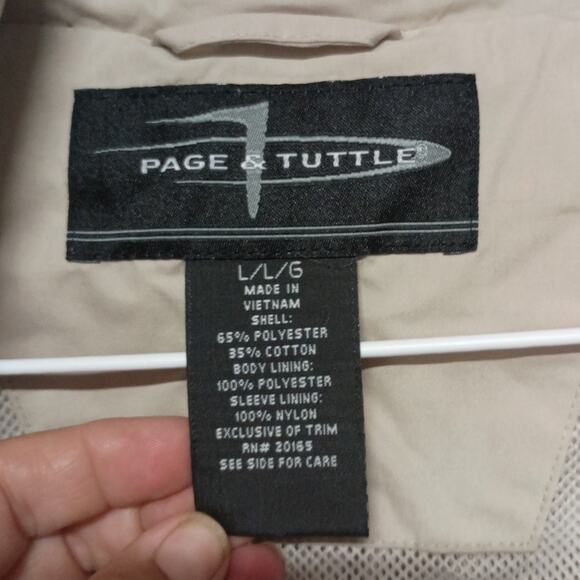 Men's Golf Jacket-Weather Resistant by PAGE & TUTTLE (Size XL, Beige) - Picture 7 of 7